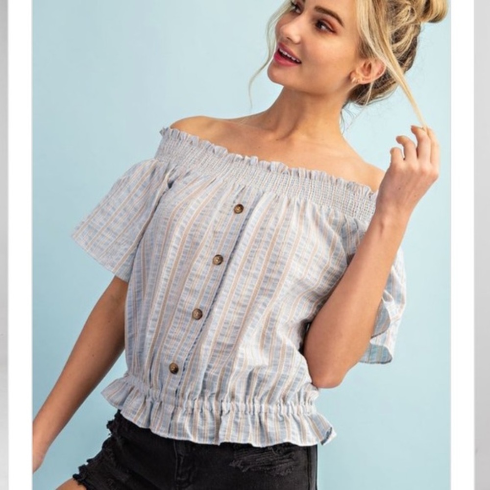 ✨OFF THE SHOULDER STRIPED TOP✨